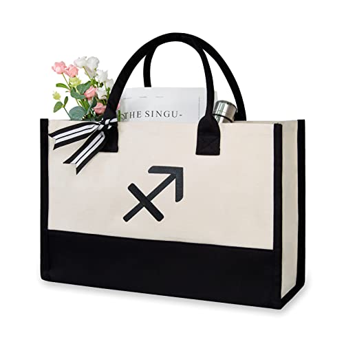 Image of TOPDesign Personalized Initial Canvas Beach Bag, Monogrammed Gift Tote Bag for Women