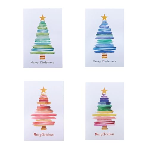クリスマス カード グリーティングカード メッセージカード 年賀状 クリスマスツリー クリスマス飾り 雪だるま ポストカード 4種類 4枚セット