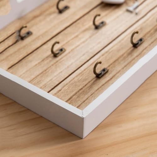 Soporte para llaves para decoración de pared de madera rústica 8