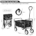 Bollerwagen Transportwagen Faltbar Handwagen mit Seitentasche, 98L/80KG Belastbar Strandwagen Klappbar, All Terrain Gartenwagen, für Einkaufen, Camping, Strand, Transport, Outdoor (Schwarz)