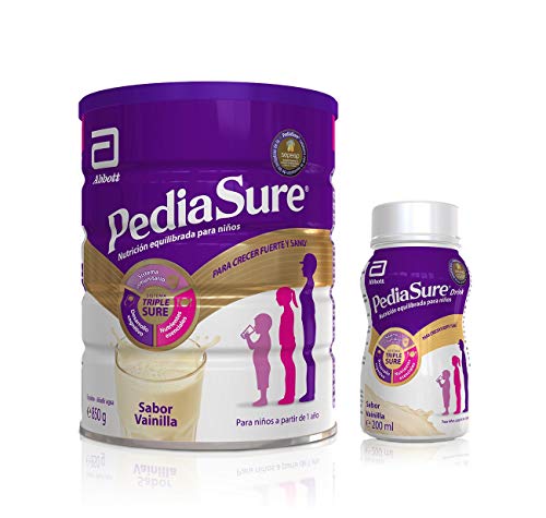PediaSure Pack de 2 Complemento Alimenticio para Niños con Proteínas, Vitaminas y Minerales, Sabor Vainilla - 850 gr + 4 x 200 ml Cover