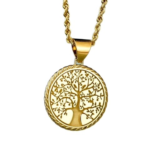 Collier Arbre de Vie en argent sterling plaqué or pour éviter les allergies
