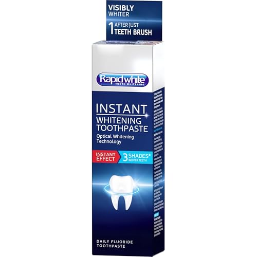 Image of Rapid White Instant Whitening Toothpaste 75ml | Remove Stains, Prevents Tartar and Plaque Build-up | Contains Fluoride to Protect Against Tooth Decay | Intense Mint Flavour for Lasting Freshness