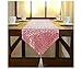 Camino de mesa ShinyBeauty de lino con lentejuelas brillantes, color rosa, 30 x 180 cm, con borlas, para mesas de fiesta, boda, banquete o decoración, Pink Gold, 30x180cm