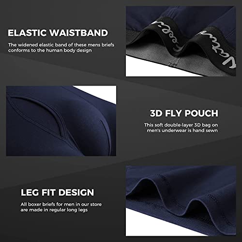 5Mayi Mens Underwear Boxer Briefs Cotton Boxer Brief Regular Long Underwear 6 Pack4