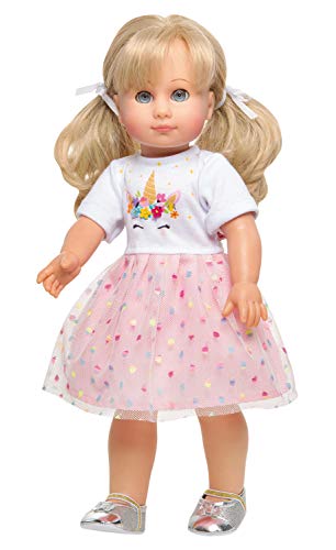 Heless-1060 Cm Hannah-Vestito Per Bambole Con Unicorno, Taglia 28-35 Cm, Tinta Unita, Colore: Rosa, 1060 - 2