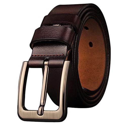 Ceinture jeans extra long en cuir brun foncé pour un look casual quotidien