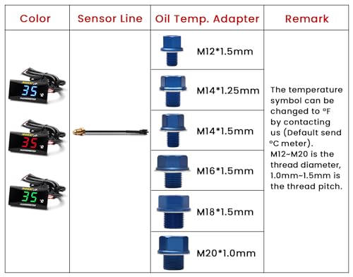 Termómetro de aceite electrónico soluciona fallos temperatura M14x1.25 4