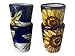 Hand Painted Italian Ceramic Shot Glasses Set of 4, 1.2 oz Sunflower Design Cups, Small Ceramic Limoncello & Tequila Shot Glasses, Artisan Mediterranean Pottery Drinkware, Handmade Tasting Cups