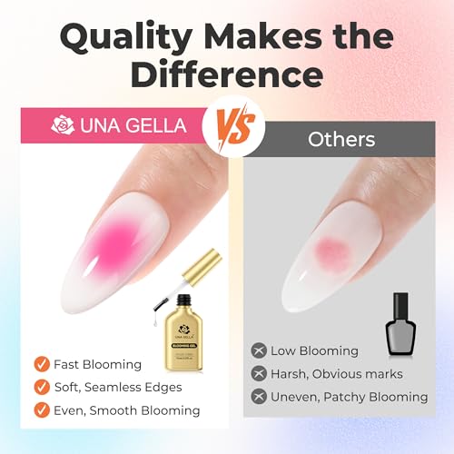 Image of UNA GELLA Blooming Gel Nail Polish 15ml Super Clear for Spreading Effect U V /LED Needed Nail Blooming Gel for Marble Natural Stone Floral Print Watercolor Effect Design Soak Off Home DIY Salon