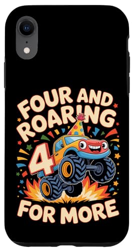 Four and Roaring for More Funny 4th Birthday�g���b�N �X�}�z�P�[�X iPhone XR �p