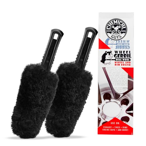 Image of Chemical Guys, Gerbil Wheel & Rim Detailing Brush, Soft Bristles, 2 Pack | Soft natural bristles safely clean wheels, rims, exhausts and delicate finishes on cars without scratching