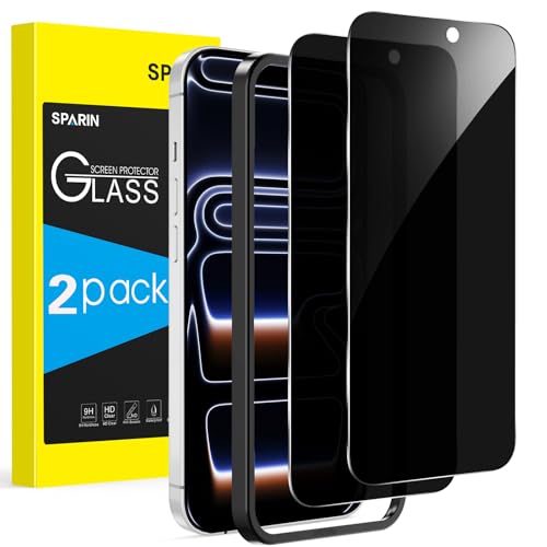 SPARIN Sichtschutz für iPhone 17/17 Pro mit Montagerahmen Anti-Spy Sichtschutzfolie 9H Härte Glas Folie Kratzfest 6 3 Zoll 2 Stück