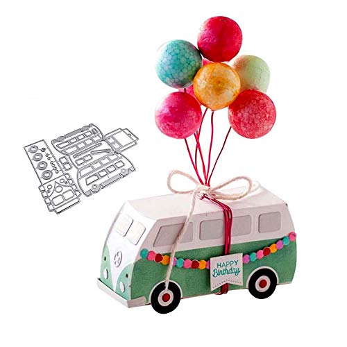 Stanzformen für Kartenherstellung, Bus-Luftballons, Metall-Stanzformen, DIY-Scrapbooking, Papierkarten, Foto-Schablonen-Form Cover