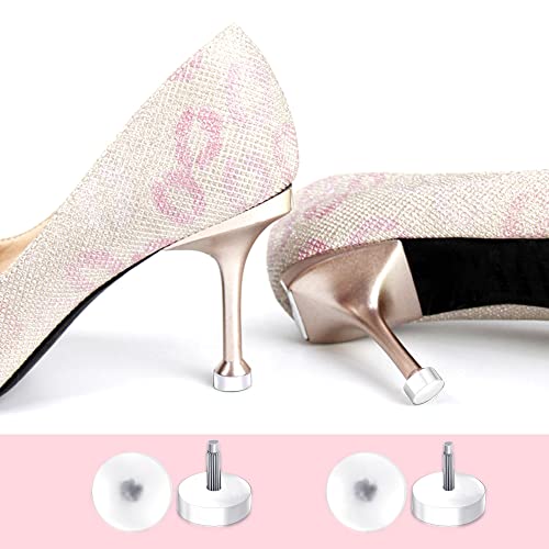 Image of SooGree High Heel Replacement Kit - 10 Pairs Heel Caps & Dowels for Women's Shoes - Stiletto Repair - 5 Different Sizes (2.4 /3mm Metal Pins)