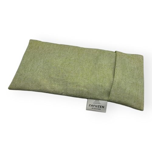 ZAFUZEN Almohada para Ojos con Funda Lavable Sage – Cojín para Ojos con Flor de Lavanda Natural y arroz, algodón Natural, Yoga y meditación, relajación y Descanso
