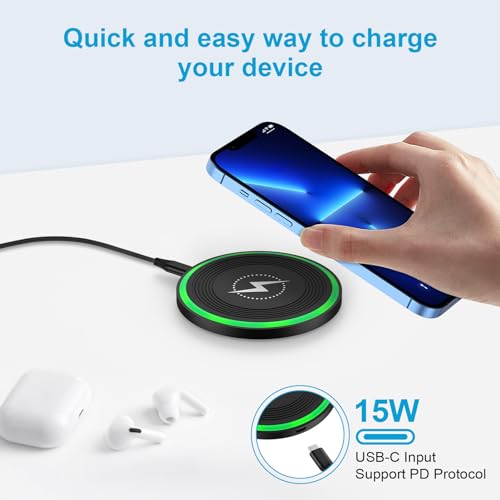 Pad de charge sans fil rapide 15W induction pour Google Pixel 9 Pro XL et Galaxy S24