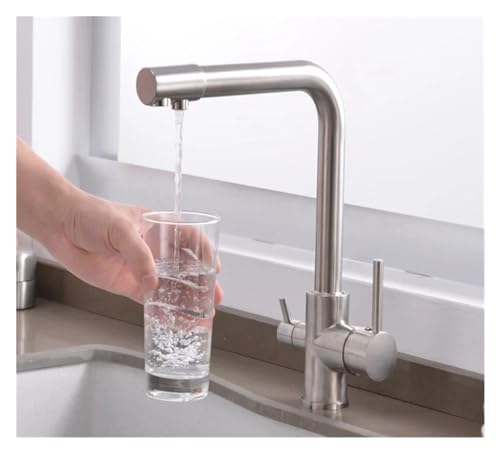 Mitigeur de cuisine en laiton doré pour de l'eau potable pure au quotidien