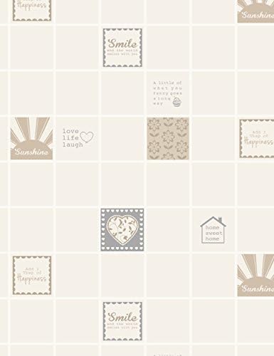 HOLDEN SMILE TILES BRICKS KITCHEN & BATHROOM TILING ON A ROLL FLORAL WALLPAPER 89201 NEUTRAL