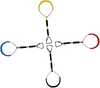 Vista 2 de Sosoport Anillos de fitness para niños, kits de anillos combinados de suspensión para niños, juego de anillos de entrenamiento de fuerza, anillo