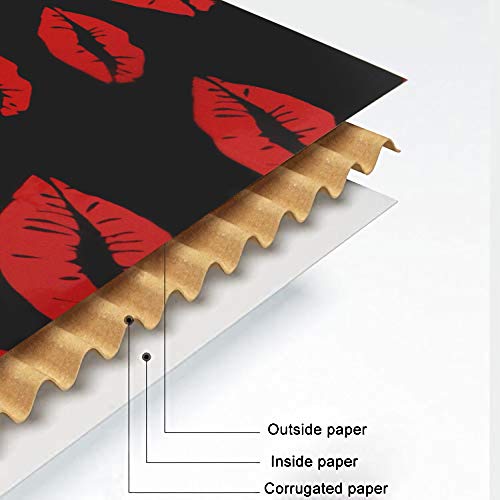 Image of 25 Pack 4x4x2 inch Shipping Boxes for Cosmetics Jewelry Valentines Presents Birthday Gifts, Corrugated Cardboard Box, for Small Business, for Packaging- TONESPAC (Red Lips)