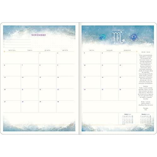 Planner Grampeado 17,7 x 24 cm Magic 90 G 2023 - Preta - Stars Wonder - Tilibra