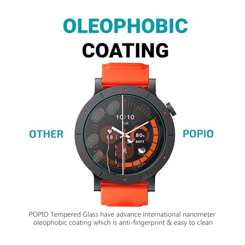 Image of POPIO Military-Grade Gorilla Tempered Glass for CMF by Nothing Watch 3 Pro (Transparent) Edge to Edge Full Screen Coverage, Pack of 2