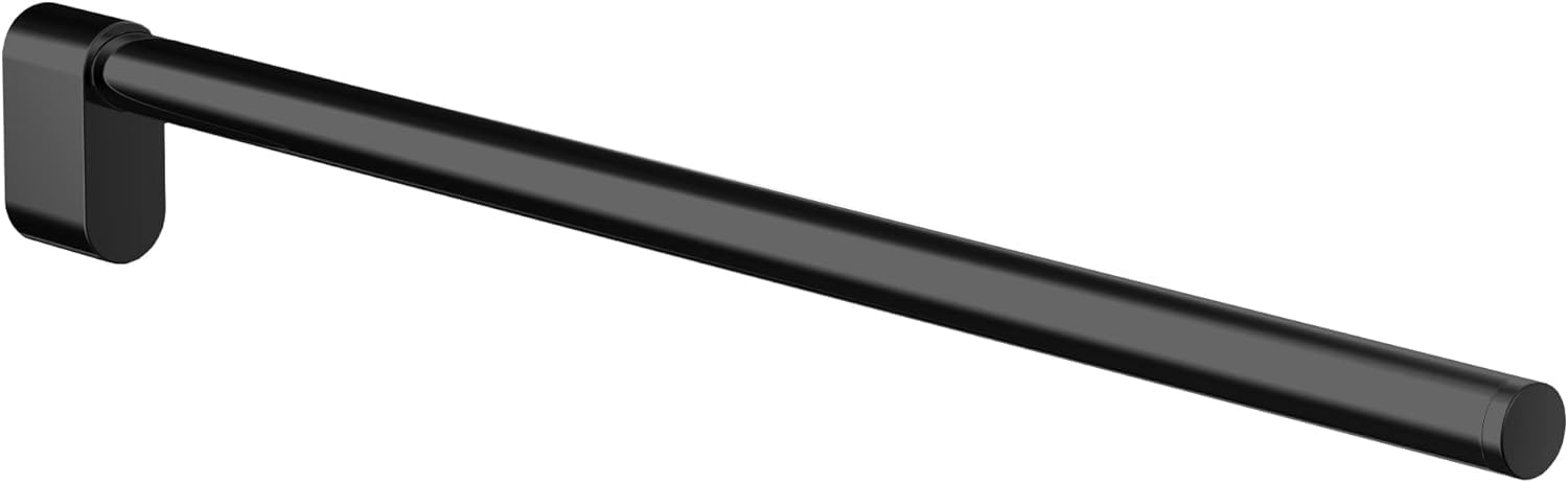 Emco Black Flow Single Arm Wall Mounted Towel Rail Rigid Metal Towel Rail Bath Towel Holder For Towels, Matte