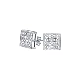 Maße: 6 x 6 mm Gewicht: 2 g Geometrische Quadratische Zirkonia Micro Pave CZ Ohrstecker Für Herren Für Damen 925 Sterling Silber 7MM