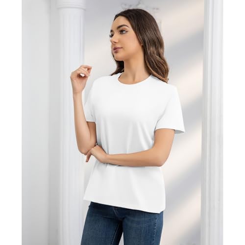 Cotton Short Sleeve T Shirts for Women Basic Tee Tshirts Plain Casual Summer Tops4