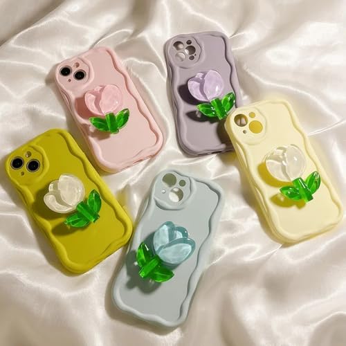 Coque iPhone rose avec support fleur anti chute CandyCrystal - 4