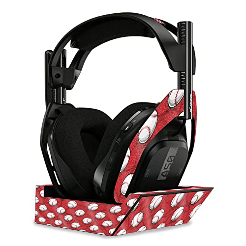 Image of MightySkins Glossy Glitter Skin Compatible with Astro A50 Wireless Headphones + Base Station (Gen 4) - Tiled Baseball | Protective, Durable High-Gloss Glitter Finish | Easy to Apply | Made in The USA