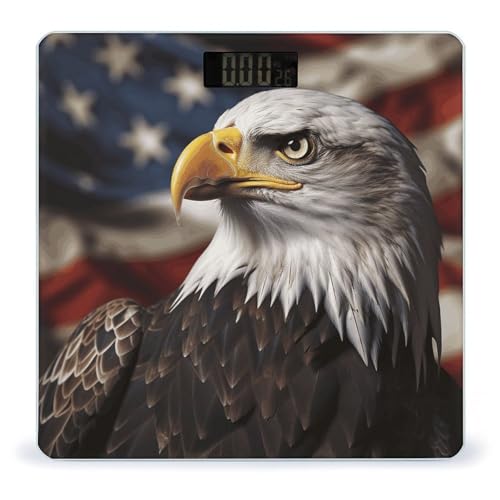 Báscula digital de baño con diseño bandera US 26x26 cm miniatura 1