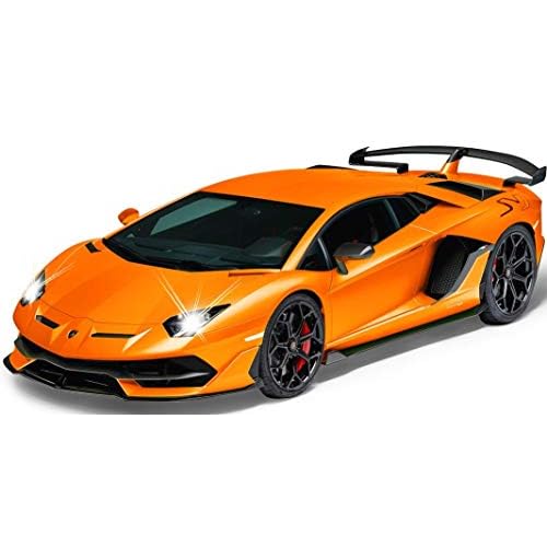 JAMARA 405170 - Lamborghini Aventador SVJ 1:14 2,4GHz - offiziell lizenziert, bis zu 1 Stunde Fahrzeit bei ca. 11 Km/h, perfekt nachgebildete Details, hochwertige Verarbeitung, orange