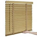 Cordless 2' Bamboo Blinds,Indoor Windows Light Filtering Horizontal Shutters, Room Darkening Window Shades for Bedrooms, Living Rooms, Offices & Apartments Natural 22.5' W x 36' H