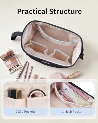 Image of Narwey Travel Makeup Bag Toiletry Bag, Large Cosmetic Bag for Women Girls