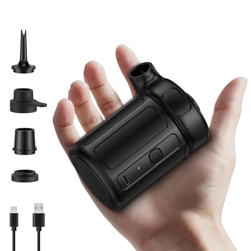 SUPPOU Elektrische Luftpumpe 6000 mAh Luftpumpe Elektrisch Akku Luftpumpe Verbesserte Metallflügel 2026 4 Aufsätze für Campingausrüstung Pool-Schwimmtiere Luftbetten Planschbecken Pool