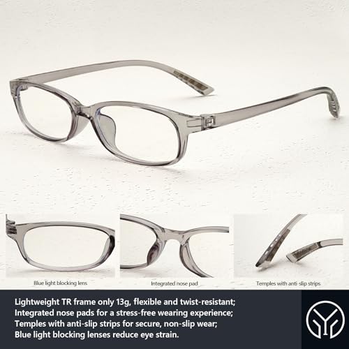 Image of Trendy Rectangular Glasses for Women Men Narrow Square Blue Light Blocking Fake Eyewear Y2K Cosplay Glasses