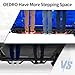 oEdRo 6 inch Running Boards Compatible with 2018-2026 Jeep Wrangler JL Unlimited 4 Door, Bolt-on Drop Side Steps Rails, Powder Coated Black and High Gloss Red Nerf Bar
