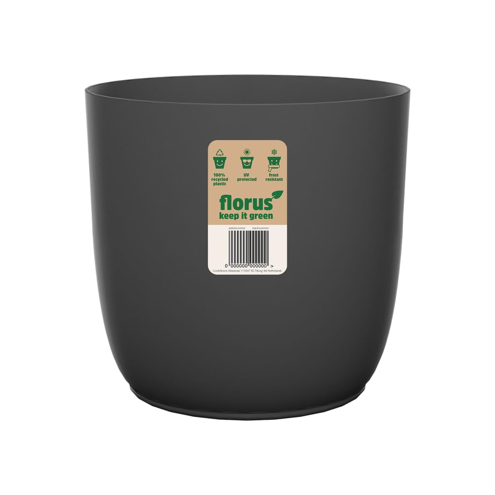 Elho Florus Flow Flowerpot 14 Anthracite L 14.0 B 14.0 H 12.9 LT. 1.6