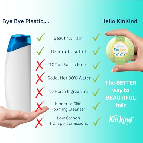 KinKind Shampoo Bar - CLEAR My Head! Anti Dandruff Shampoo Bars for Flaky Scalp | Solid Shampoo Bars, Natural Shampoo Bar, Travel Shampoo Bars for Hair UK | Up to 50 Washes - Vegan - Image 7