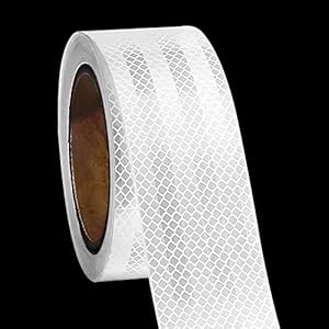TONAUP Reflektorband Klebeband, 10m x 5cm Reflektorband Selbstklebend, Sicherheit Markierung Band, Wasserdicht Warnklebeband für Fahrzeuge Autos Draussen (Weiß)