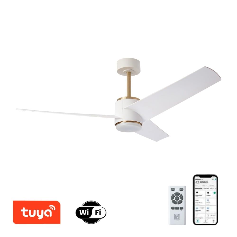 IMMAX NEO LITE BEAUTY Smart LED-Deckenleuchte mit Ventilator, Tuya WiFi, Roségold/Weiß