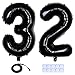 Yijunmca Black 32 Number Balloons Giant Jumbo Number 32 32