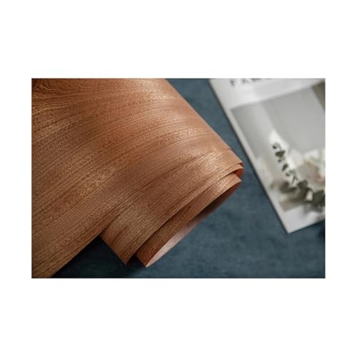 LUFAA Chapa de sapeli Natural de 2,5 Metros, Madera Fina, sólida, Hecha a Mano, Bricolaje, Altavoz, Suelo de Guitarra, 40 cm, Chapa de decoración Ultra Ancha, 1 Rollo