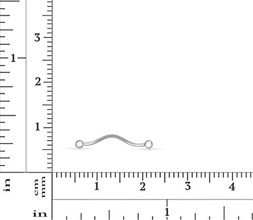 925 Sterling Silver 1x17.5mm Tube Beads with one Closed one Open Jump Rings - 10pcs (4162)/1