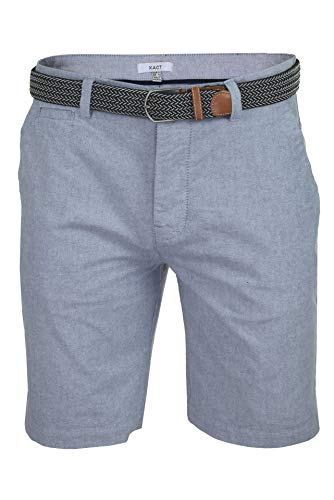Xact Herren Oxford Chino Shorts mit Gürtel (Oxford Navy) 34
