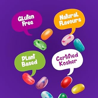 The Jelly Bean Factory, Jelly Beans Gift 1.4 KG Tub, Gluten Free Sweets - 36 Natural, Huge Fruit Flavours, Chewy, Retro American Sweets for Kids, Adults, Birthday - Gourmet Pick and Mix Jellybeans