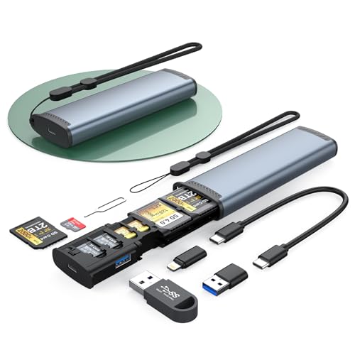 Lecteur de carte SD TF pour vider vos photos sur iPhone et ordinateur portable