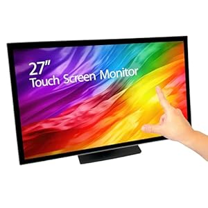 ANGEL CANADA 27″ Capacitive LED 10 Point Multi-Touch HDMI VGA Monitor with 16:9 Display 1080p, True Flat Seamless Design Touchscreen, Great for Office, POS, Retail, Restaurant